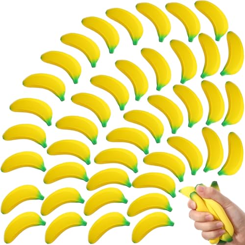 Jerify 100 Stück Banane Sensorisches Spielzeug PU Winzige Banane Dehnbare Banane Fidget Toy Stress Banane für Stressabbau Party Favors (3,94 Zoll) von Jerify