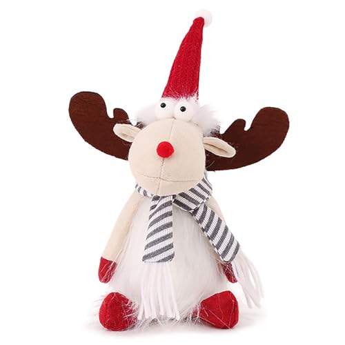 Niedliche Weihnachts-Elch-Puppendekoration, niedliche sitzende Rentier-Elch-Figur, weihnachtliche Tierpuppenverzierung für Party, Zuhause, Schaufenster, Bürodekoration (25 * 10cm) von Jerliflyer