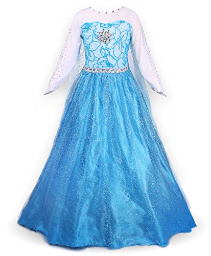 JerrisApparel Prinzessin Kostüm Karneval Verkleidung Party Kleid (100, ELSA) von JerrisApparel