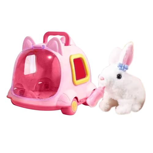 Animal Simulation Toy | Kids Pet Care Play Set | Feeding Toy Set | Robot Dog Plush Toy | Pet Care Set | Pretend Feeding Bottle And Comb Included Robot Dog Rabbit Cat For Traveling Living Room von Jeruytgh