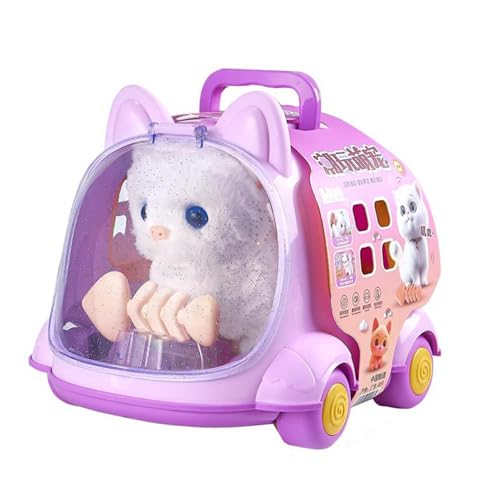 Animal Simulation Toy | Kids Pet Care Play Set | Feeding Toy Set | Robot Dog Plush Toy | Pet Care Set | Pretend Feeding Bottle And Comb Included Robot Dog Rabbit Cat For Traveling Living Room von Jeruytgh