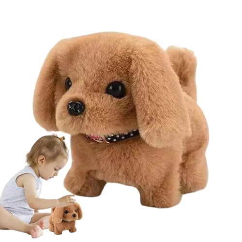 Barking Puppy Toy | Walking Plush Puppy | Plush Pet Puppy Toy | Interactive Pet Dog Toy | Kids Interactive Pet Toy | Interactive Dog Walking, Barking, Wagging Tail Funny Toy For Girls Boys Ages 3+ von Jeruytgh