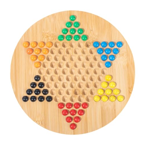 Chinese Checkers Game Set | Classic Board Games | Natural Wood Checkers Board | Checkers Game Set | Hexagonal Checkers Plate | Checkers Table Game Board Games for Friends Family von Jeruytgh