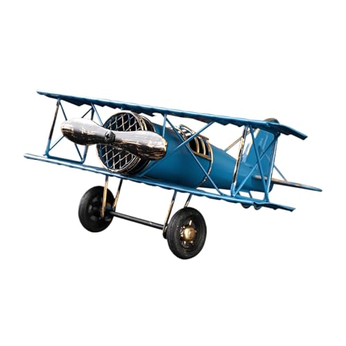 Jeruytgh Home Decor Flugzeug | Flugzeug- | Einzigartiges Metall Eisen Flugzeug | Vintage Flugzeugmodelle | Retro Doppeldecker | Historischer Look und zeitloser Touch für Ihr Wohnzimmer oder von Jeruytgh