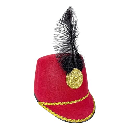 Jeruytgh Marschbandenhut, mit Federakzent, weiß, blau, schwarz, rot, Soldaten-Cosplay-Hut, Nussknacker-Soldaten-Kopfbedeckung, leicht und bequem, für Kinder und Erwachsene Jeruytgh Marschbandenhut, mit Federakzent, weiß, blau, schwarz, rot, Soldaten-Cosplay-Hut, Nussknacker-Soldaten-Kopfbedeckung, leicht und bequem, für Kinder und Erwachsene von Jeruytgh