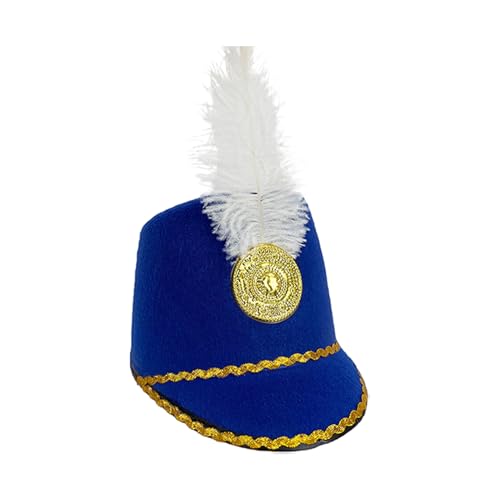 Jeruytgh Marschbandenhut, mit Federakzent, weiß, blau, schwarz, rot, Soldaten-Cosplay-Hut, Nussknacker-Soldaten-Kopfbedeckung, leicht und bequem, für Kinder und Erwachsene Jeruytgh Marschbandenhut, mit Federakzent, weiß, blau, schwarz, rot, Soldaten-Cosplay-Hut, Nussknacker-Soldaten-Kopfbedeckung, leicht und bequem, für Kinder und Erwachsene von Jeruytgh