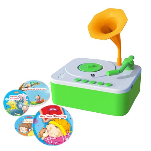 Kids Gramophone | Kids Record Player | Music Record Player | Interactive Music Player | Educational Toys | Gramophone Record Player With 96 Cards Story Music Player Sensory Toy For Kids Boys And Girls von Jeruytgh