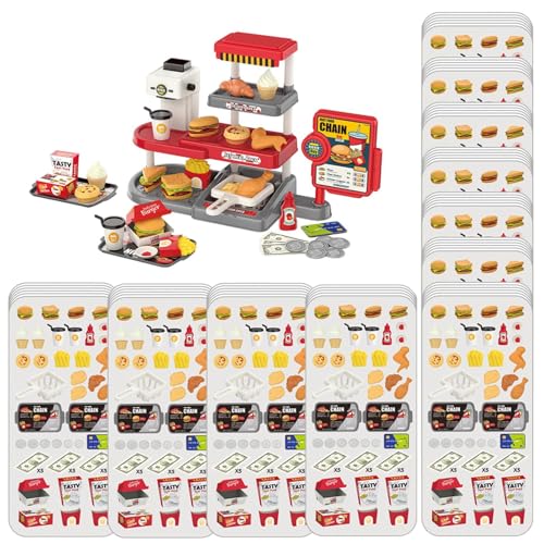 Kitchen Play Set | Pretend Play Kitchen | Kitchen Accessories Play | Portable Pretend Store Kitchen Toys | Toy Lights and Sounds | Transforming Toy Play Food Accessories for Preschool Nursery von Jeruytgh