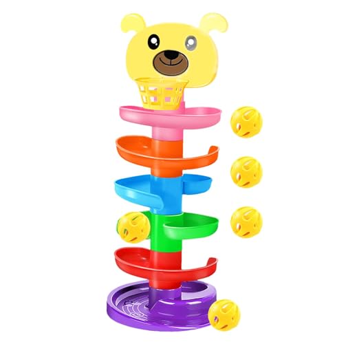 Lernspiel mit rollenden Bällen, Spielzeug zum Stapeln von Ballrampen, Lernwerkzeug für Vorschulkinder, hochwertige und ungefährliche Materialien, 38,5 cm x 14,5 cm, damit Kinder stundenlange Unterhalt von Jeruytgh