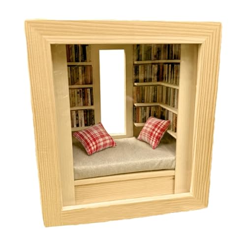 Leseecke | Buchecke Bücherregal Dekoration | Holz Miniaturhaus Kit | Miniatur Book Nooks Library | Book Nook | Dekoration für Büros und Häuser, eine einzigartige Art, Ihr Bücherregal zu dekorieren von Jeruytgh