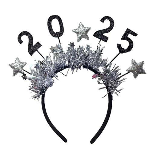 Neujahr Haarschmuck 2025 | 2025 Stirnbänder | Glitzer Happy New Year Stirnband 2025 | 2025 Start Year Eve Haarschmuck | Silvester Tiara Stirnband 2025 | Bequem für Silvesterversammlungen von Jeruytgh