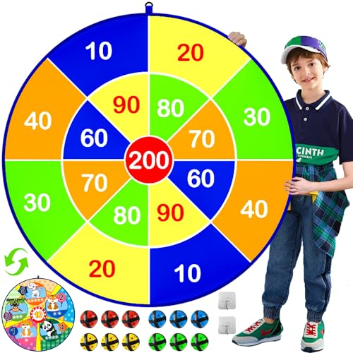 Jesitai 25.5 Inches Spiele Für Kinder Doppelseitige Dartscheibe, Outdoor Wurfspiel,Garten Spielzeug,Geeignet Für 3 4 5 6 7 8 9 10 11 12 jährige Jungen und Mädchen Geschenk(65cm) von Jesitai