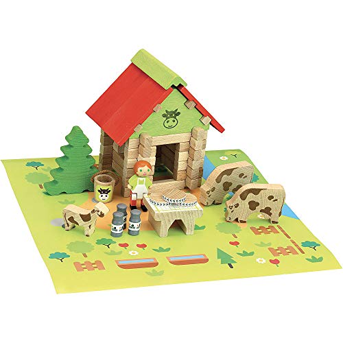 Jeujura 8224 8224-MAISON DU COMTE-50 Pieces Animal Baukasten aus Holz, Maison Du Comte, S von Jeujura