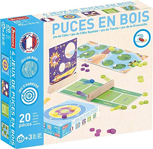 Jeujura J8451 Fleas Game-4 Spiele Brettspiele, bunt von Jeujura