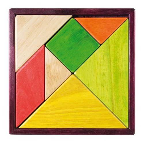 JEUJURA jeujuraj22136 18 cm farbige Tangram Spiel in Holz-Tablett von Jeujura