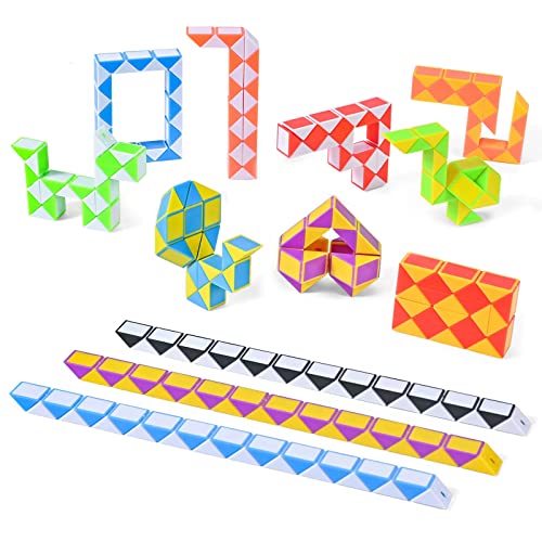 Mitgebsel Kindergeburtstag, 12pcs 24 Blöcke Magische Schlange Kleine Geschenke für Kinder Junge/Mädchen, Gastgeschenk Kindergeburtstag Spielzeug, Give Aways Kindergeburtstag Magic Snake Set von Jewan