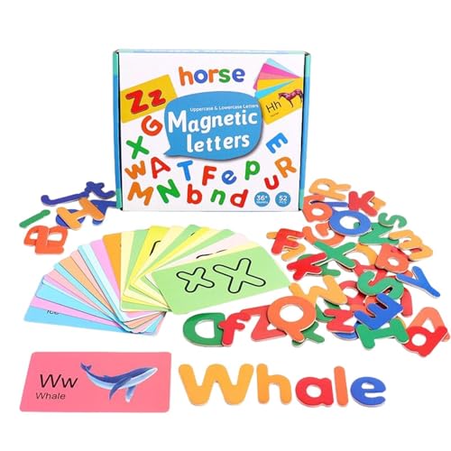 Buchstabenaufkleber - Englisches Aalphabet-Puzzle | Magnet-Alphabet-Spielzeugsets | Kühlschrank-Alphabet, ABC-Spielzeug, A-Z, Großbuchstaben, Kleinbuchstaben, bunte Buchstabenmagnete, Lernen der Recht von Jextou