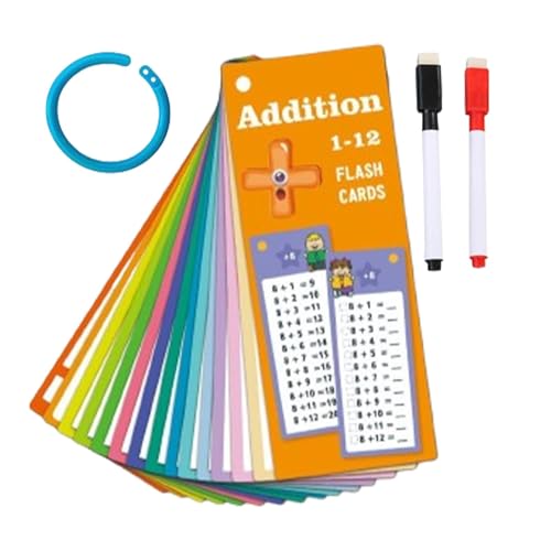 Jextou Additions-Lernkarten, Multiplikations-Lernkarten | Mathe-Rechenkarten-Spielzeug - Multiplikations-Lernkarten für Kinder, 14-faches Zahlen-Mathe-Lernkartenspiel in der Schule von Jextou