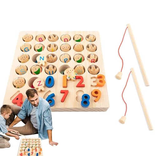 Jextou Angelspielspielzeug, Angelbrettspiel für Kinder | Fischfang-Brettspiel - Vorschul-Brettspiele, Spielzeug mit Zahlen und Buchstaben für die Feinmotorik von Jextou