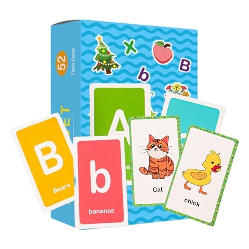 Jextou Buchstaben-Lernkarten,Alphabet-Lernkarten | Vorschul-Alphabet-Lernkarte für,Lustiges Lernkartenspiel für Kleinkinder für, Mädchen, Kleinkinder und Kinder von Jextou