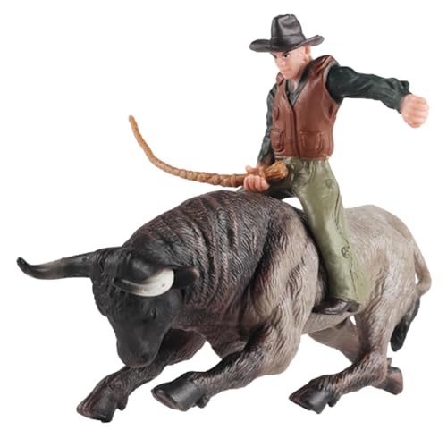 Jextou Cowboy-Reitbull-Figur - Realistische spanische Stierkämpfer-Rinderwaldfiguren,Spielset „Rodeoes Collection“, Vorschule, Wissenschaft, Bildung, Lernen, kognitive Requisiten, Geschenk für Kinder von Jextou