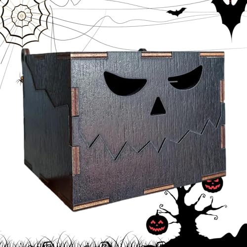 Jextou Gruselige Süßigkeiten-Boxen,Halloween-Boxen für Leckereien | Kreative Süßigkeitenboxen aus Holz für Süßes oder Saures | Süßigkeiten-Leckerei-Boxen, gruselige Leckerli-Boxen für Kinder, von Jextou