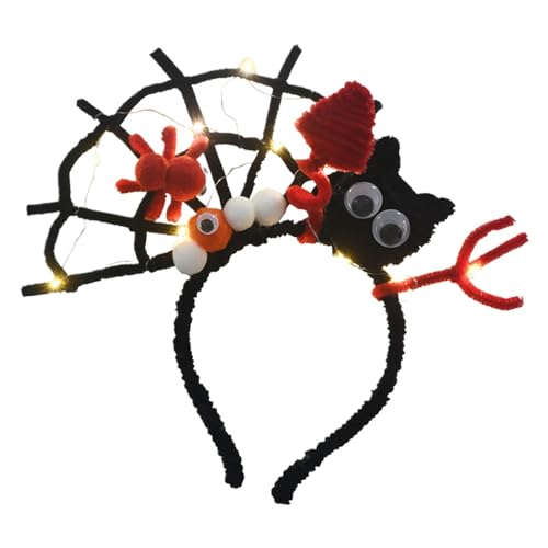 Jextou Halloween-Kostüm-Stirnbänder,Halloween-Stirnband - Beleuchtetes Haarreifen-Kopfschmuck-Herstellungsset - Foto-Requisiten, süße Kopfbedeckung, Anziehzubehör für Halloween, Karneval, Cosplay von Jextou