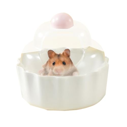 Jextou Hamster-Badezimmer,Hamster-Sandbadbehälter - Kuchenförmiger Critter's Sandbad-Duschraum,Auslaufsicherer, Stabiler, transparenter Hamster-Sandkasten für Rennmäuse, Igel, Eichhörnchen und andere von Jextou