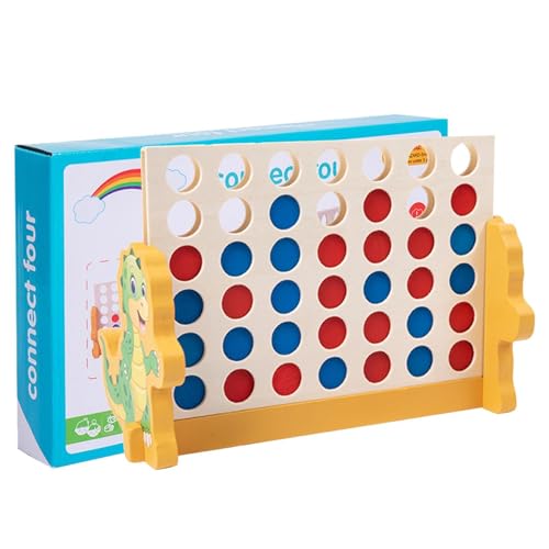 Jextou Holz-Schach-Set, Schach-Set für Kinder, Brettspielspielzeug für Kinder, 4-in-Einer-Reihe-Tischspiel und Holzspiele-Set, Brettspiele mit 4 Reihen, Strategie-Holzbrettspiele für Kinder und von Jextou