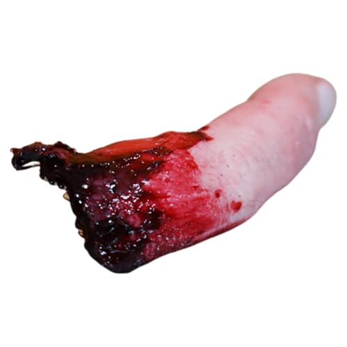 Jextou Realistischer abgetrennter Finger, blutige Halloween-Finger - Horror simulierter Finger - Gruseliger Fake-Finger für Halloween aus massivem Kunstharz, simulierter Finger, um Freunde zu von Jextou