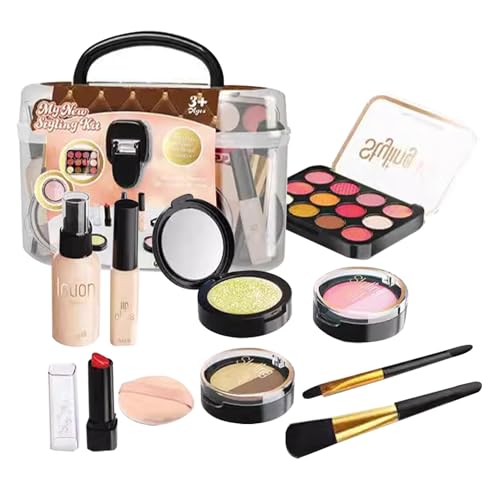 Kinder-Make-up-Set – Sicheres echtes Kosmetikset für kleine Mädchen | Vanity Make-up-Set „Prinzessin Weihnachten“ | Zubehör Geburtstagsspielspielzeug für Mädchen, Kinder, Kinder von Jextou