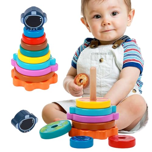 Kreise-Stapelring, Stapelringe-Spielzeug, Kreisstapel-Stapelring, STEM-Stapel-Lernspielzeug, Bildung, Gleichgewicht, pädagogisches Holzspielzeug für Jungen, Mädchen, Kinder, Zuhause, Reisen, Schule von Jextou