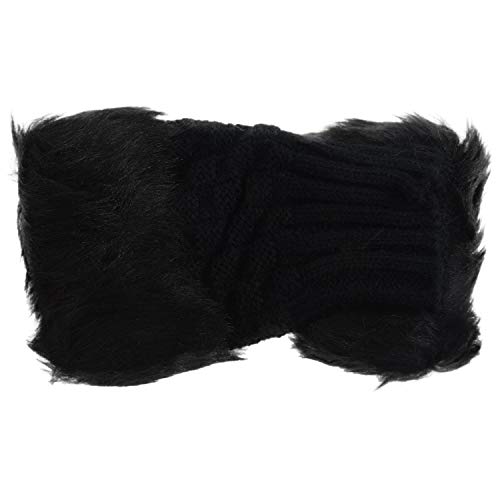 Jgzzmxuq Dame Winter kuenstliche Kurze Schwarze Haare Mund Strickhandschuhe - schwarz von Jgzzmxuq