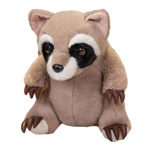 JiNks Waschbär Kuscheltier,23cm Tier Plüschtier Waschbär Stofftier Klein Plüsch Spielzeug Flauschiger Waschbär,Braun Waschbär Plüsch Spielzeug Geschenk Freundin von JiNks