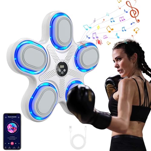 JiaMeng-ZI Music Boxing Machine - LED Licht Elektronische Musik Boxmaschine - Unterstützt Bluetooth - Musikbox Box Trainer mit 3 Geschwindigkeitsmodi und Zählmodus Für Erwachsene und Kinder Exercise von JiaMeng-ZI