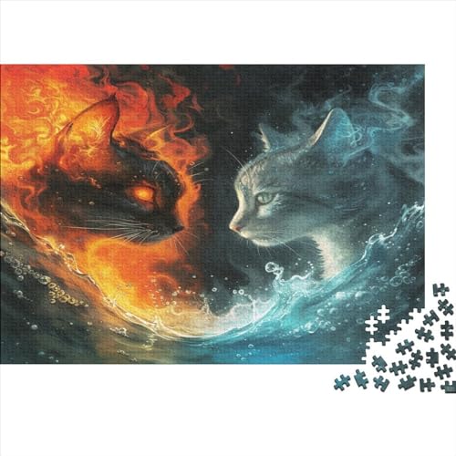 Flame Kat Puzzlespiel 1000 Teile Für Erwachsene, Einzigartige Kunstwerke Und Vorlage - Geburtstagsgeschenk - Spaßige Puzzles Mit Überraschung Von Puzzle in A Bag Puzzel 1000pcs (75x50cm) von JiaTexJourney