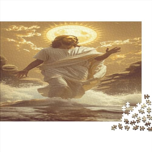 Mythischer Jesus 1000 Teile, Impossible Puzzle,GesKükenlichkeitsspiel Für Die Ganze Familie, Erwachsenenpuzzle Ab 14 Jahren Puzzel 1000pcs (75x50cm) von JiaTexJourney