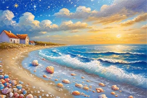 Puzzle 1000 Teile Strand Puzzle Landschaft Holzpuzzle Erwachsene Klassische Jigsaw Erwachsene, Challenging Game Wooden Jigsaw Bastelset ab 14 Jahre für Jungen Mädchenfür Wohnkultur Geschenke X-1 von Jiacgrtef