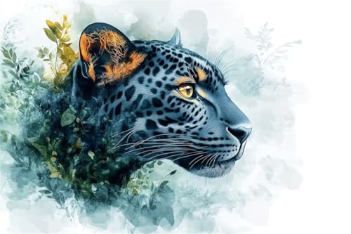 Puzzle 500 Teile Blume Puzzle Leopard Holzpuzzle Erwachsene Klassische Jigsaw Erwachsene, Groß Challenging Game Wooden Jigsaw Bastelset ab 14 Jahre für Jungen Mädchenfür Wohnkultur Geschenke R-6 von Jiacgrtef