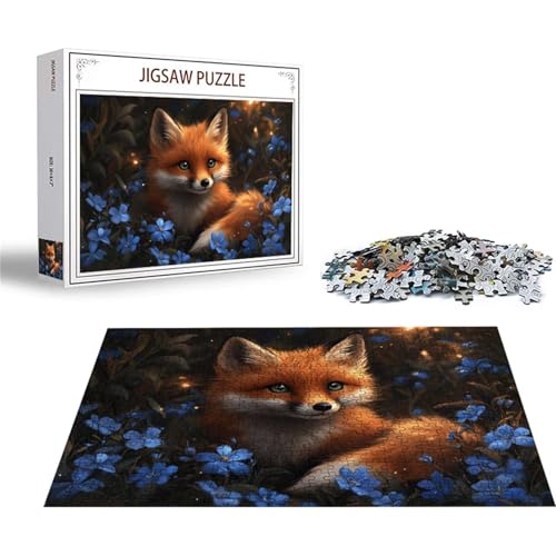 Puzzle 500 Teile Fuchs Puzzle Tier Holzpuzzle Erwachsene Klassische Jigsaw Erwachsene, DIY Groß Challenging Game Wooden Jigsaw Bastelset ab 14 Jahre für Jungen Mädchenfür Wohnkultur Geschenke D-6 von Jiacgrtef