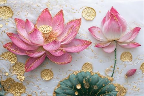 Puzzle 500 Teile Lotus Puzzle Blume Holzpuzzle Erwachsene Klassische Jigsaw Erwachsene, Groß Challenging Game Wooden Jigsaw Bastelset ab 14 Jahre für Jungen Mädchenfür Wohnkultur Geschenke H-7 von Jiacgrtef