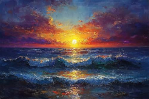 Puzzle 500 Teile Strand Puzzle Sonnenuntergang Holzpuzzle Erwachsene Klassische Jigsaw Erwachsene, Groß Challenging Game Wooden Jigsaw Bastelset ab 14 Jahre für Jungen Wohnkultur Geschenke Q-2 von Jiacgrtef