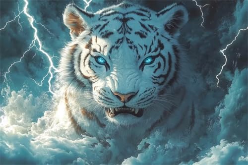 Puzzle 500 Teile Tiger Puzzle Wolke Klassische Jigsaw Erwachsene Anspruchsvoll, Holzpuzzle Erwachsene Groß Impossible Jigsaw Bastelset ab 14 Jahre für Jungen Mädchen für Wohnkultur Geschenke L-0 von Jiacgrtef