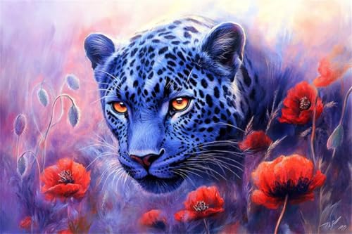 Puzzle Leopard Puzzle 300 Teile Blume Klassische Jigsaw Premium Holzpuzzle Erwachsene, Holz Lernspiel, Kreative Unterhaltung Spaß Jigsaw ab 2 3 4 5 6 Jahre Jungen, Ideal Als Wandbild Geschenk K-6 von Jiacgrtef