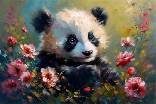 Puzzle Panda Puzzle 100 Teile Blume Holzpuzzle Erwachsene, Premium Quality Klassische Wooden Lernspiel, Kreative Unterhaltung, Spaß Jigsaw ab 2 3 4 5 6 Jahre Jungen, Ideal Als Wandbild Geschenk Z-1 von Jiacgrtef