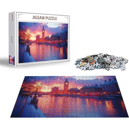 Puzzle Stadt Puzzle 100 Teile Landschaft Holzpuzzle Erwachsene, Premium Quality Klassische Wooden Lernspiel, Kreative Unterhaltung Jigsaw ab 2 3 4 5 6 Jahre Jungen, Ideal Als Wandbild Geschenk W-7 von Jiacgrtef