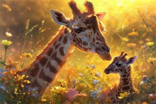 Puzzle Tier Puzzle 300 Teile Giraffe Holzpuzzle Erwachsene, Premium Quality Klassische Wooden Lernspiel, Kreative Unterhaltung, Spaß Jigsaw ab 2 3 4 5 6 Jahre Jungen, Ideal Als Wandbild Geschenk I-1 von Jiacgrtef