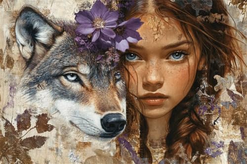 Puzzle Wolf Puzzle 200 Teile Mädchen Holzpuzzle Erwachsene, Premium Quality Klassische Wooden Lernspiel, Kreative Unterhaltung, Spaß Jigsaw ab 2 3 4 5 6 Jahre Jungen, Ideal Als Wandbild Geschenk A-9 von Jiacgrtef