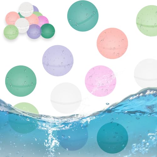 48PCS Wasserbomben Selbstschließend,Wasser Luftballons,Wiederverwendbare Wasserballons,Wiederverwendbare Wasserbomben,Wasserspielzeug Pool Spielzeug Strandspielzeug Bunt Gemischt Wasserball (C) von Jiahuade