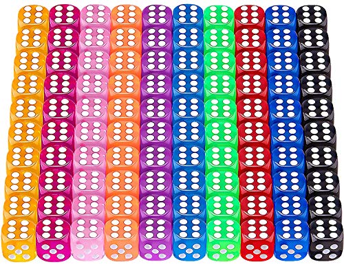 Würfel Bunt Set,100pcs Bunte Würfel,12mm Würfel Set Farben,Spielwürfel Bunt,Sechsseitige Würfel Set,Augenwürfel,6 Seitige Würfel von Jiahuade